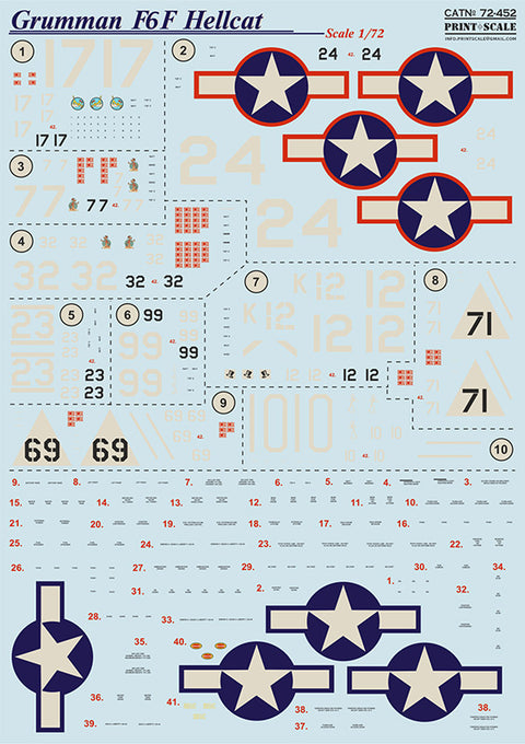 Print Scale 72-452 1/72 Grumman F6F Hellcat 72-452 Scale 1/72