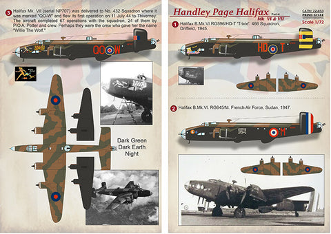 Print Scale 72-453 1/72 Handley Page Halifax Part 4