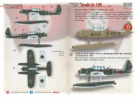 Print Scale 72-461 1/72 Arado Ar 196