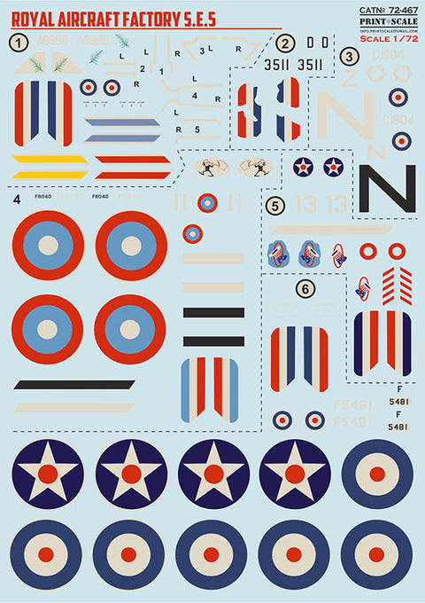 Print Scale 72-467 1/72 Royal Aircraft Factory S.E.5