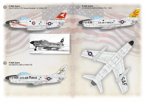 Print Scale 72-482 1/72 North American F-86D Sabre 72-482 Scale 1/72