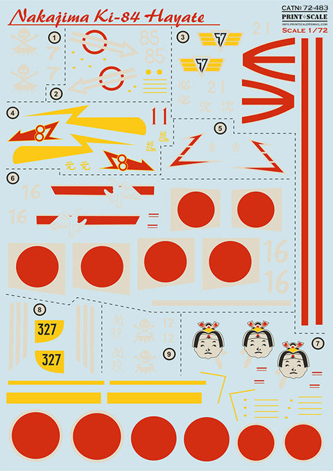 Print Scale 72-483 1/72 Nakajima Ki-84 Hayate 72-483 Scale 1/72