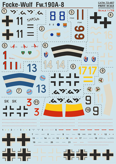 Print Scale 72-487 1/72 Focke-Wulf Fw 190A-8 72-487 Scale 1/72
