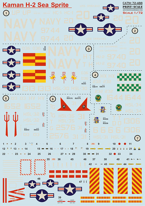 Print Scale 72-488 1/72 Kaman Sea Sprite H-2 72-488 Scale 1/72