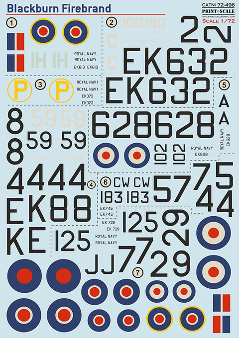 Print Scale 72-496 1/72 Blackburn B.46 Firebrand TF.Mk.5 72-496 Scale 1/72