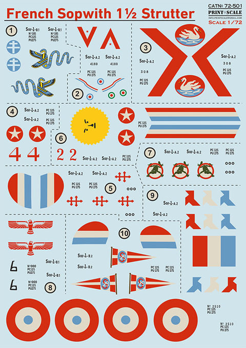 Print Scale 72-501 1/72 French Sopwith 1½ Strutter 72-501 Scale 1/72