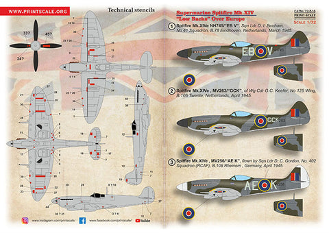 Print Scale 72-516 1/72 Supermarine Spitfire Mk.IV "Low Back" 72-516 Scale 1/72