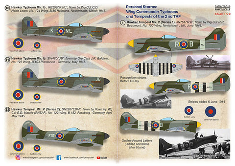 Print Scale 72-518 1/72 Wing Commander Typhoons and Tempests of the 2nd TAF 72-518 1/72