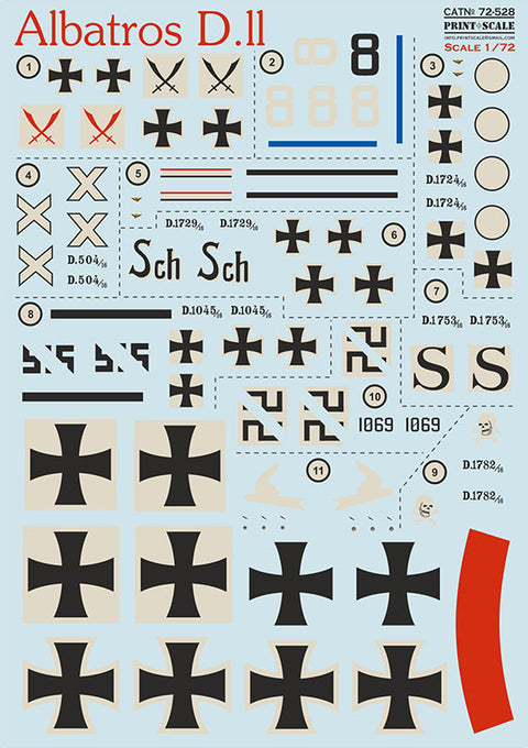 Print Scale 72-528 1/72 Albatros D.II WWI 72-528 Scale 1/72
