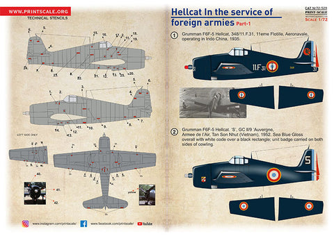 Print Scale 72-529 1/72 Hellcat in the Service of Foreign Air Arms Part 1 72-529 Scale 1/72