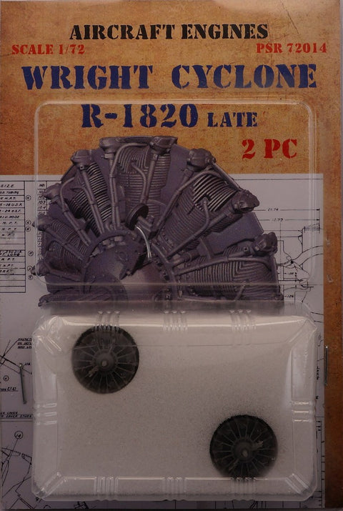 Print Scale PSR72014 1/72 Wright Cyclone R-1820 Late Aircraft Engine The complete set 2 piece PSR72014 1/72
