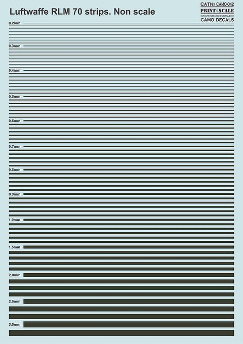 Print Scale 042-camo Non Slace Luftwaffe RLM 70 Strips Camouflage 042 Non Scale