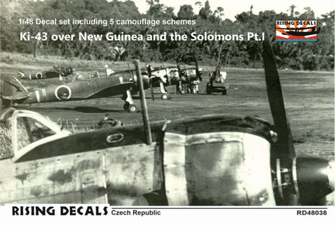 Rising Decals 48-038 1/48 Ki-43 over New Guinea and the Solomons Pt.I (Camouflage schemes and decals for 5 a/c)
