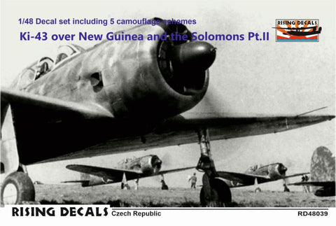 Rising Decals 48-039 1/48 Ki-43 over New Guinea and the Solomons Pt.II (Camouflage schemes and decals for 5 a/c)