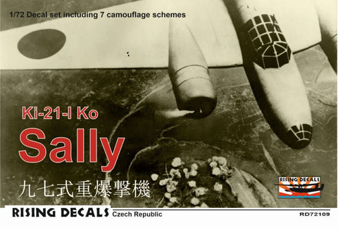 Rising Decals 72-109 1/72 Ki-21-Ia Sally Camouflage schemes and decals for Ki-21-Ia bombers (decals for 7 a/c)