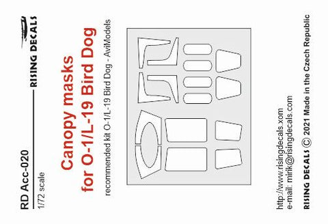 Rising Decals RDM-000 1/72 Canopy mask for O-1/L-19 Bird Dog (For AviModels Kit)