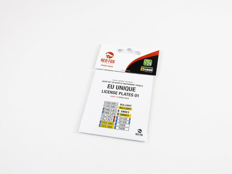 Red Fox Stadio RFSQS-24019 1/24 Uniqie License plates vol.01 (For EU form) (For Universal)