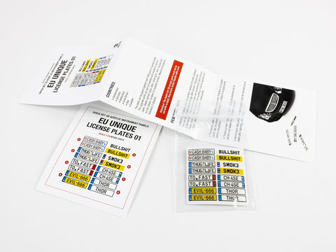 Red Fox Stadio RFSQS-24019 1/24 Uniqie License plates vol.01 (For EU form) (For Universal)
