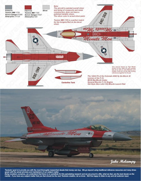 Two Bobs 32-038 1/32 F-16C Colorado ANG Minutemen 50th Anniversary