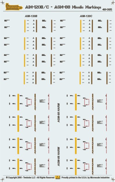 Two Bobs 48-095 1/48 AIM-120 / AGM-88 missile markings