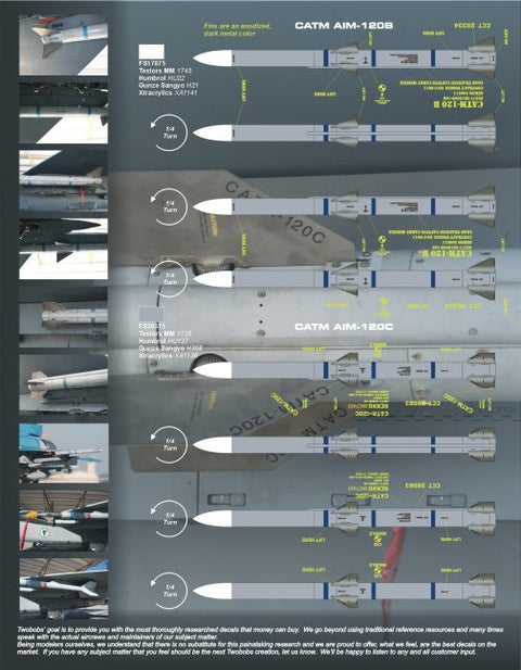 Two Bobs 48-172 1/48 AIM-9/AIM-120 CATM/ACMI markings