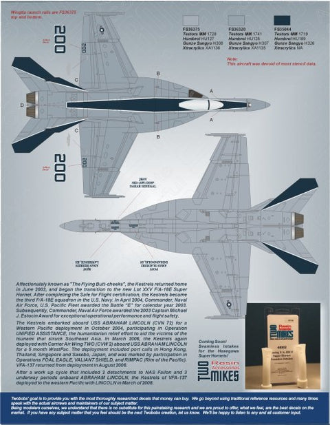 Two Bobs 48-173 1/48 F/A-18E All American Kestrels