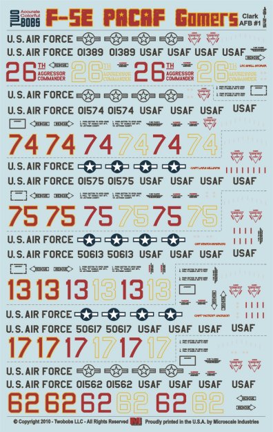 Two Bobs 48-215 1/48 Pacific Air Forces Gommers Part 1 F-5E