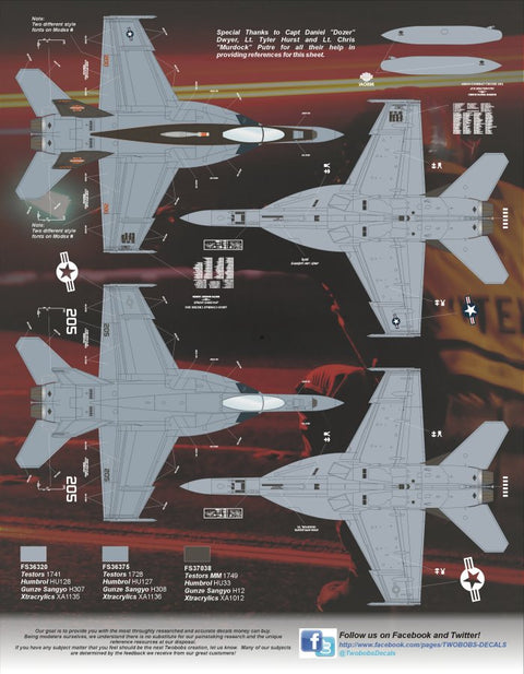 Two Bobs 48-240 1/48 F/A-18E Super Hornet VFA-147 Argos on Cruise