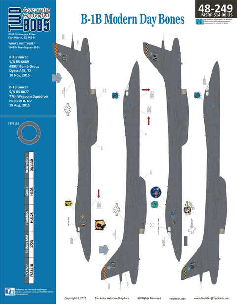 Two Bobs 48-249 1/48 B-1B Modern Day Bones