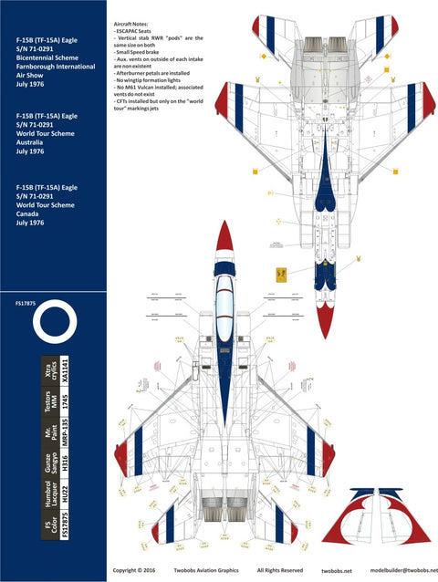 Two Bobs 48-253 1/48 TF-15A Eagle - 200th Anniversary of the Founding of the United States