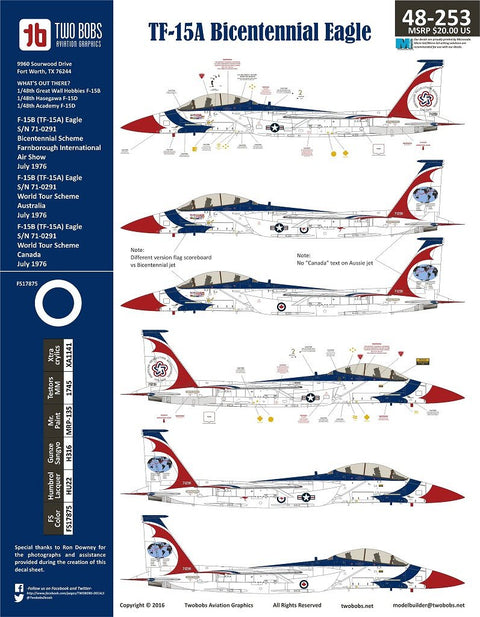 Two Bobs 48-253 1/48 TF-15A Eagle - 200th Anniversary of the Founding of the United States