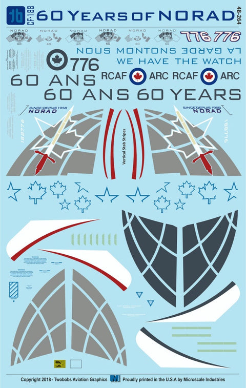 Two Bobs 48-264 1/48 CF-188 2018 Demo Team, NORAD 60th Anniversary, North American Aerospace Defense Command