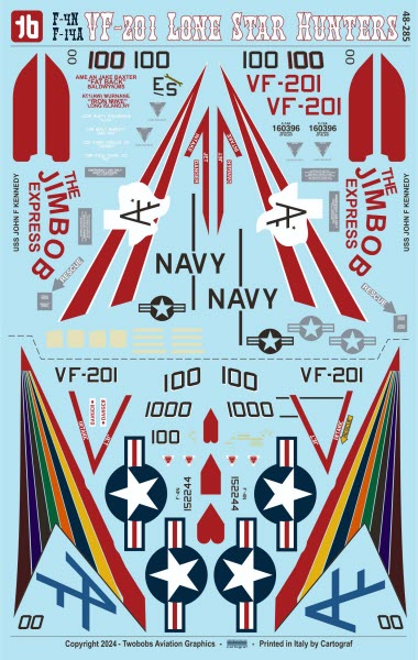 Two Bobs 48-285 1/48 F-4N/F-14 VF-201 Lone Star Hunter