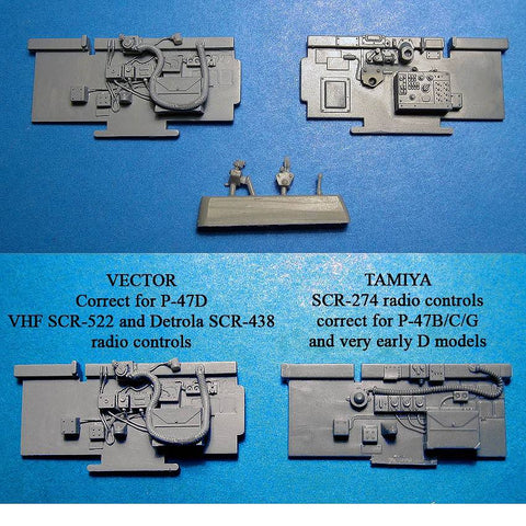 Vector VDS48089 1/48 P-47D Corrected Cockpit Sidewalls (for Tamiya)