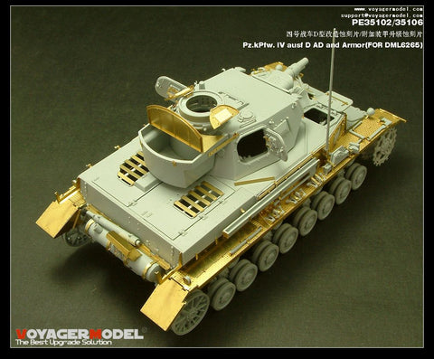Voyager Model PE35102 1/35 WWII German Panzer IV Ausf. D Photo-Etched Set (for Dragon 6265)