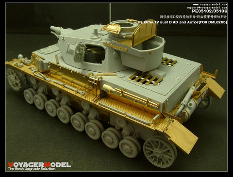 Voyager Model PE35102 1/35 WWII German Panzer IV Ausf. D Photo-Etched Set (for Dragon 6265)