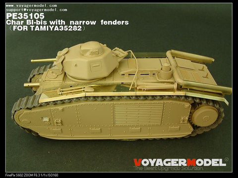 Voyager Model PE35105 1/35 Char B1 bis Narrow Fender Photo-Etched Set (for Tamiya 35282)