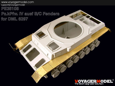 Voyager Model PE35108 1/35 Panzer IV Ausf. B/C Fender Photo-Etched Set (for Dragon 6297)