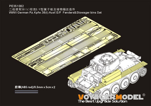 Voyager Model PE351082 1/35 WWII German Army Panzer 38(t) Ausf. E/F Fender & Stowage Box Set (for Tamiya 35369)