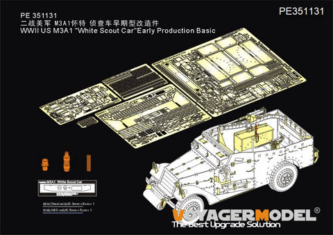 Voyager Model PE351131 1/35 WWII US M3A1 "White Scout Car" Early Production Basic Set (for Tamiya 35363)