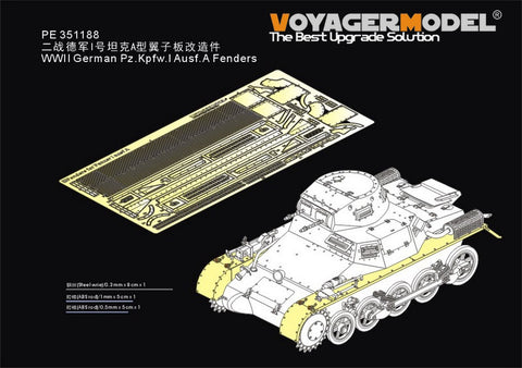 Voyager Model PE351188 1/35 WWII German Panzer I Ausf. A Fenders (TAKOM 2145)