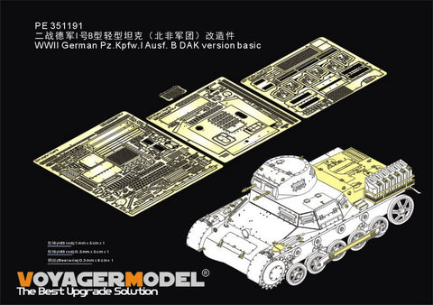 Voyager Model PE351191 1/35 WWII German Panzer I Ausf. B, Afrika Korps - Basic (TAKOM 2145)
