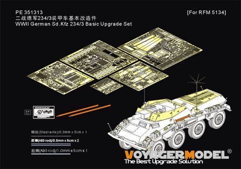 Voyager Model PE351313 1/35 WWII German Sd.Kfz. 234/3 Basic Set (for RFM 5134)