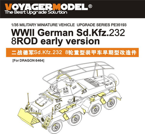 Voyager Model PE35193 1/35 WWII German Sd.Kfz.232 8-Rad Early Version (for Tamiya)