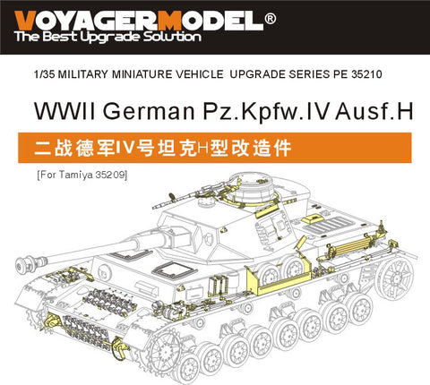 Voyager Model PE35210 1/35 WWII German Panzer IV Ausf. H Photo-Etched Parts Set (for Tamiya 35209)