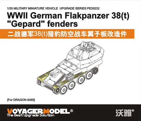 Voyager Model PE35232 1/35 WWII German 38(t) Anti-Aircraft Tank "Gepard" Fenders (Dragon 6469)