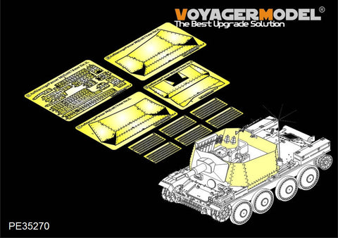 Voyager Model PE35270 1/35 WWII German 38(t) Reconnaissance Tank (Short-barreled 7.5cm Gun Variant) Armor Plate Set (for Dragon 6310)