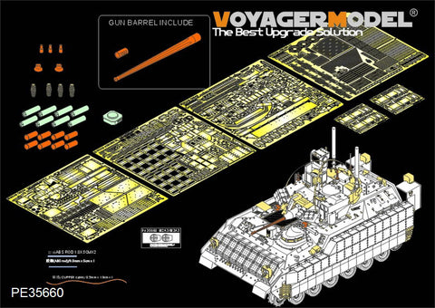 Voyager Model PE35660 1/35 Modern US M2A3 Bradley BUSK III with Add-on Armor: Basic Photo-Etched Set (for Meng Model SS-004)