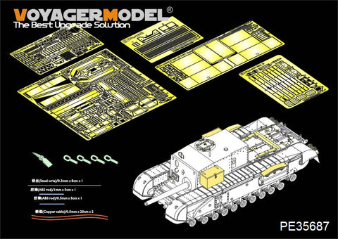 Voyager Model PE35687 1/35 WWII British Churchill 3-inch Gun Carrier Photo-Etched Set (for AFV Club AF35253)
