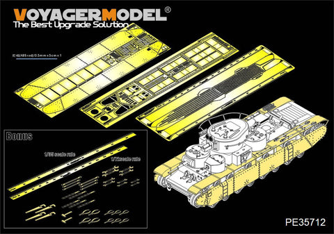 Voyager Model PE35712 1/35 WWII Russian T-35 Multi-Turret Tank Fender/Track Cover Set (for HobbyBoss 83841)